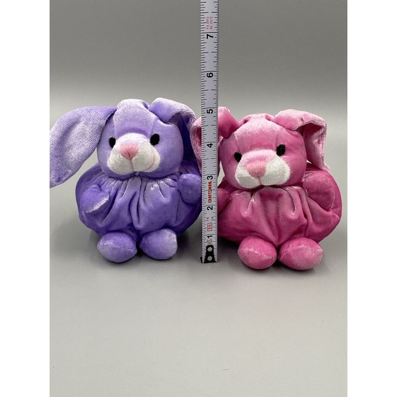 5 Inch Pink & Purple Bunny Rabbit Plush Vibrant Colors Stuffed Animals Tony Toys - Picture 3 of 5